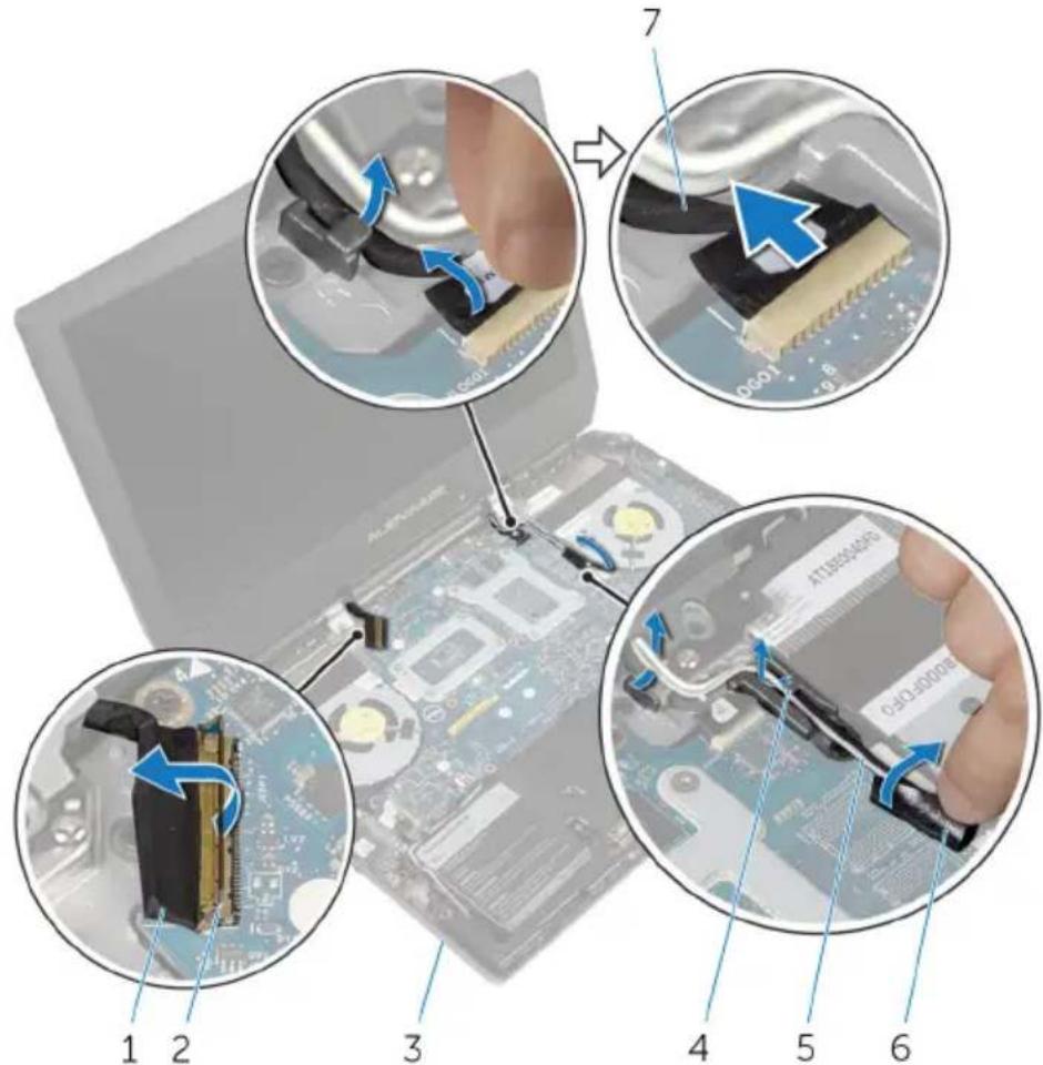 Diagram showing a computer motherboard with labeled parts and arrows indicating process steps