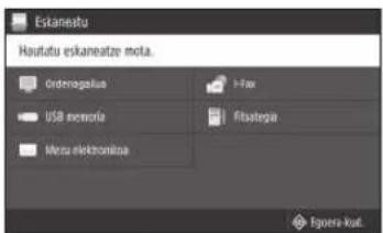 Eskaneatu Hautatu eskaneatze mota. Grdmogelius USB memory Micro elektronika 1-Fax Fisstegia Egore-kuut.