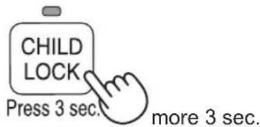 CHILD LOCK Press 3 sec. more 3 sec.