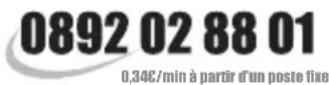 BRANDT SA2262E - > ou nous téléphoner au : - 1