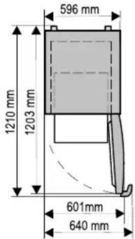 596 mm 1210 mm 1203 mm 601mm 640 mm
