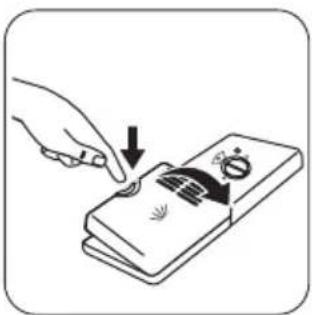 Diagram showing a hand using a pen to press down a document with a magnifying glass, indicating text editing or verification.
