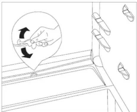 Diagram illustrating hand tool application on a kitchen sink with labeled parts and directional arrow