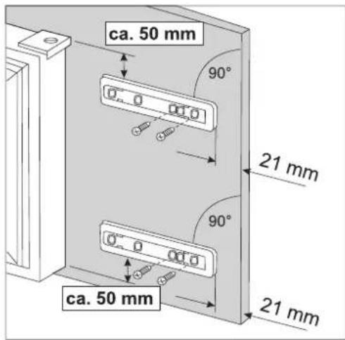 ca. 50 mm 90° 21 mm 90° ca. 50 mm 21 mm