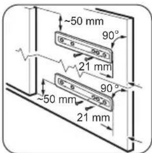 ~50 mm 90° (5 - 5) 21 mm 90° (5 - 5) 21 mm ~50 mm 21 mm