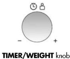 - + TIMER/WEIGHT knob