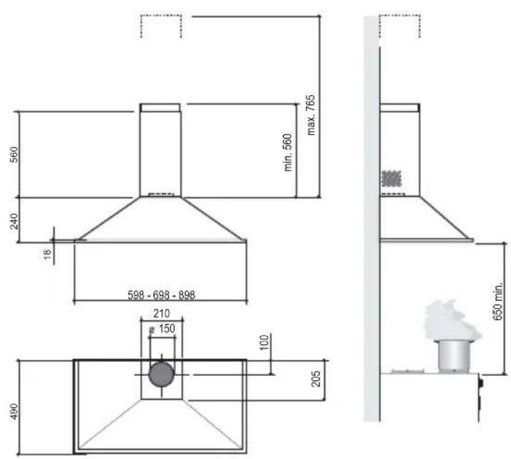 ZANUSSI ZHC 900 X - Dimensions - 1