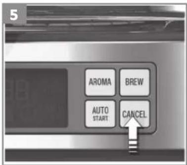 5 AROMA BREW AUTO START CANCEL