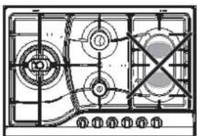 Technical line drawing of a gas stove or gas stove with internal components and no visible text or symbols