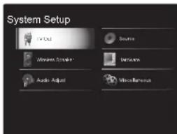 System Setup Start Source Windows Server Version Audio Adjust Miscellaneous
