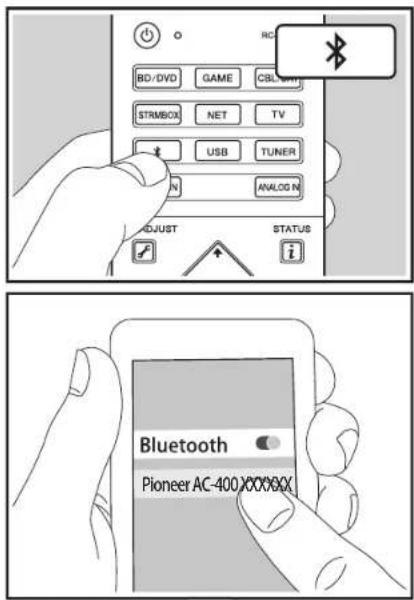 BD/DVD GAME CBL STAMBOX NET TV USB TUNER ANALOG N ADJUST STATUS Bluetooth Pioneer AC-400XXXXXX