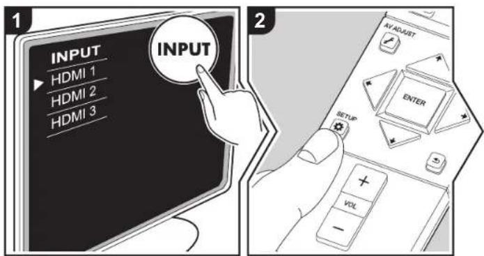 INPUT HDMI 1 HDMI 2 HDMI 3 INPUT AV/AD/AST ENTER SETUP VOL -