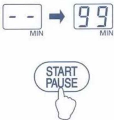 - - MIN → 9.9 MIN START PAUSE