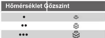 Hőmérséklet Gözszint • • • • ••