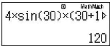 4×sin(30)×(30+1) 120 MathMath