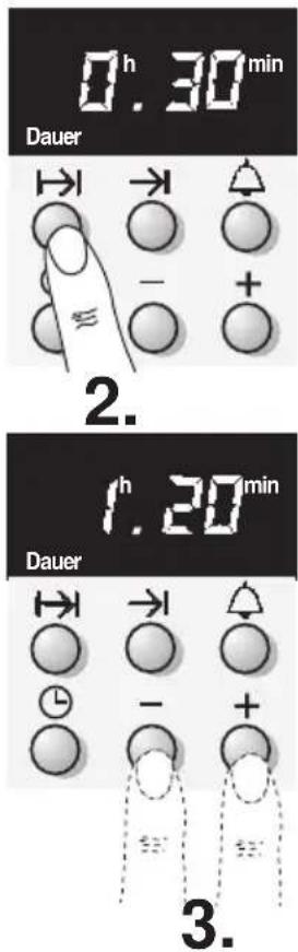 0 h 30 min Dauer 2. 1 h 20 min Dauer 3.