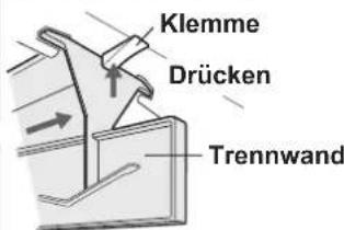Klemme Drücken Trennwand