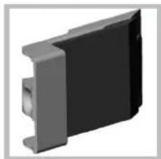 3D rendering of a mechanical component with black and gray sections (no text or symbols visible)