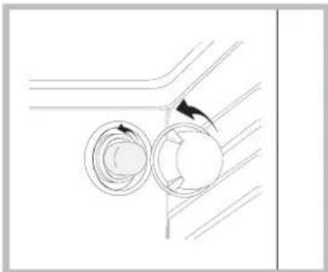 Diagram showing two circular components with curved arrows indicating motion or flow, no text or symbols present