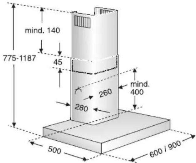 mind. 140 775-1187 45 260 280 mind. 400 500 600 / 900