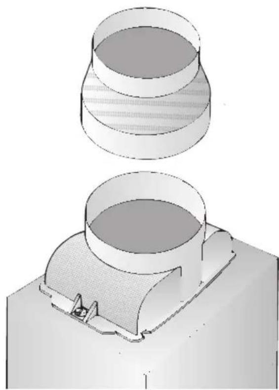 BOSCH DKE645H - Branchement du conduit d'évacuation ∅ 100 mm: - 1