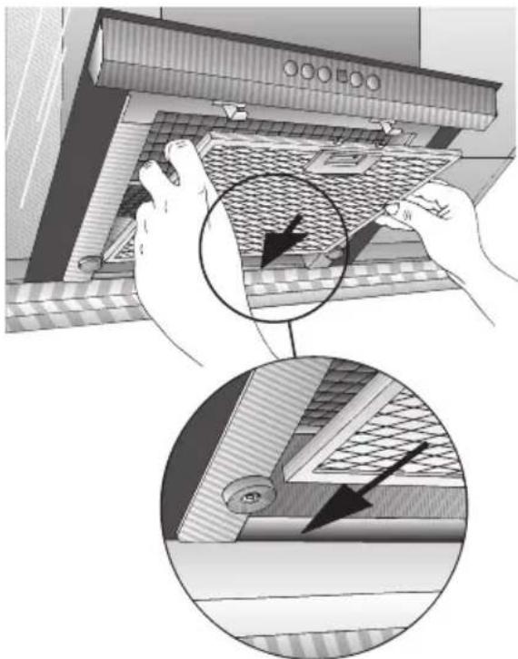 BOSCH DWK096650 - Einbauen der Fettfilter: - 1