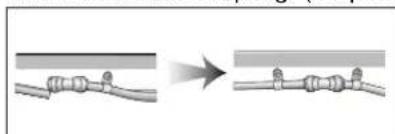 Diagram showing a pipe joint being welded, with no text or symbols present