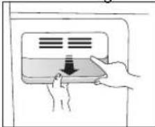 Illustration of hands inserting a card into a device (no text or symbols visible)