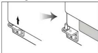 Diagram showing two mechanical components with arrows indicating motion, no text or symbols present