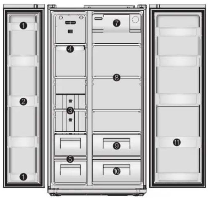 DAEWOO FRN-X22F2 - Hoe de binnenruimte gebruiken - 1