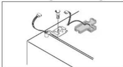 Pure mechanical diagram showing a tool interacting with a component, no text or symbols present