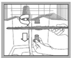 Illustration of hands holding a tool with a curved arrow indicating rotation or movement (no text or symbols)