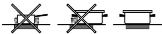 Three schematic diagrams showing crossed-out electrical symbols on a surface, no text or labels present