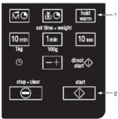 10 min 1kg 1 min 100g 10 sec + - direct start stop + clear start 1 2