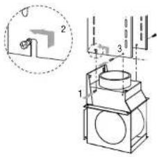 Technical diagram showing a mechanical assembly with labeled components and an inset detail view
