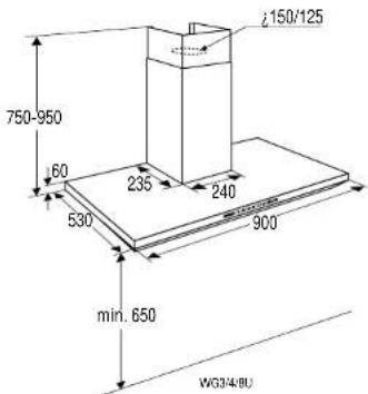 750-950 60 235 240 530 900 min. 650 WG3/4/BU