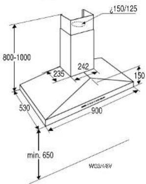 800-1000 235 242 150 530 900 min. 650 WGS/8V Ø150/125