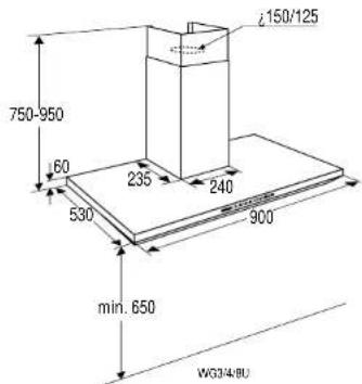 750-950 60 235 240 530 900 min. 650 WG3/4/BU