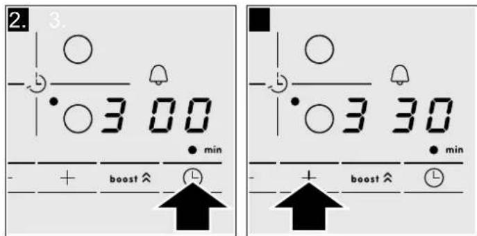 2. 3. - - ○ • 3 00 • min - + boost ↑ - + boost ↑ - + 30 • min