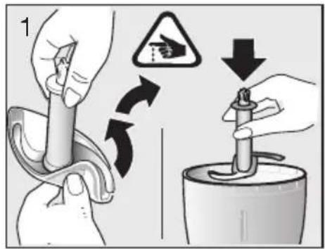 Diagram illustrating a safety hazard test with hand holding a tool and warning symbol, showing correct and incorrect states.