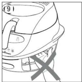 Line drawing of a coffee maker with handle and spout, no text or symbols present