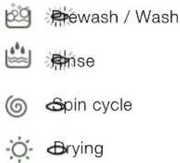Prewash / Wash Rinse Spin cycle Drying