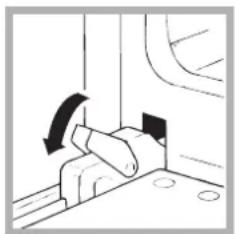 Diagram of a mechanical or electrical component with an arrow indicating rotation (no text or symbols).
