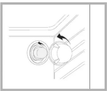Pure diagram of two circular components with directional arrows, no text or symbols present
