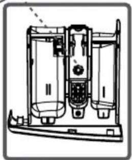 Technical line drawing of a mechanical device with internal components (no text or symbols)