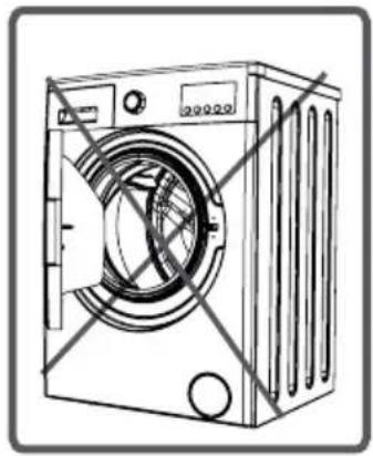 Line drawing of a washing machine with no text or symbols