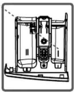 Technical line drawing of a mechanical device with internal components (no text or symbols)