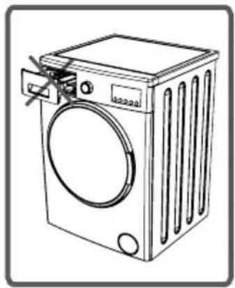 Line drawing of a washing machine with front panel and side buttons (no text or symbols)