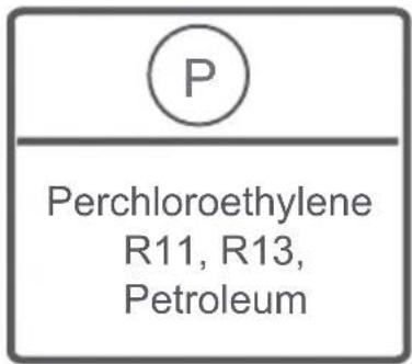 P Perchloroethylene R11, R13, Petroleum