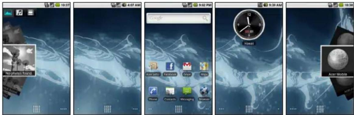 10:37 4:07 AM 9:02 PM 9:39 AM 10:38 No photos found Google Acer Sets Facebook Email Maps Phone Contacts Messaging Showers Hawaii Acer Mobile
